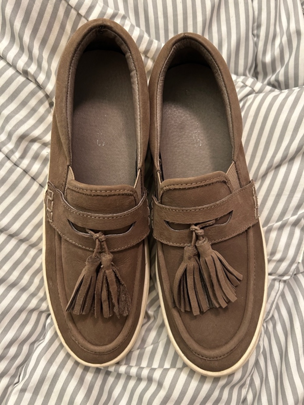 J Slides Brown Tassel Slip-On Loafers
